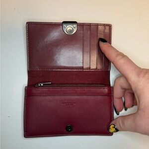 Coach Burgundy Slim Leather Wallet